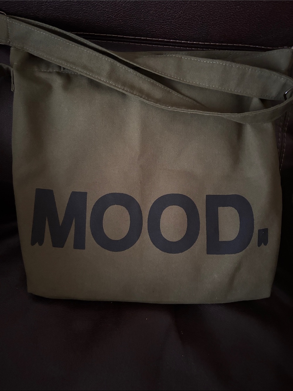Olive Canvas Crossbody Bag for Men